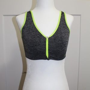 Sports Bra in Gray and Lime Green